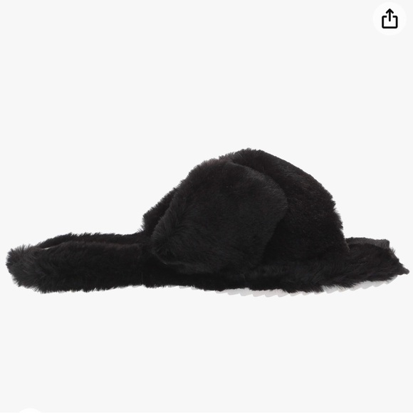 Vince Camuto Kortendie Black Faux Fur Slip On Slide Slippers Size 9M - Picture 8 of 12